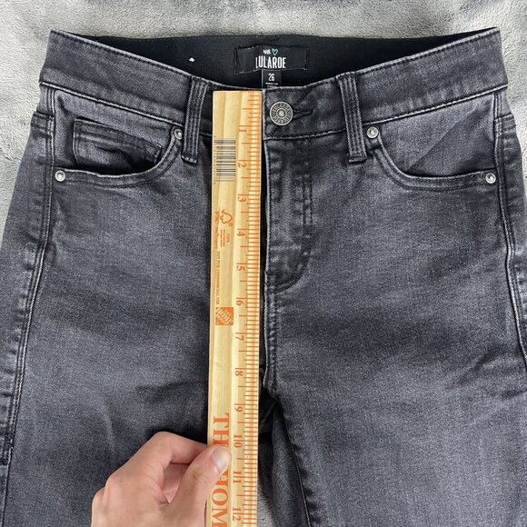 Luluroe Jeans Womens 26 Black Skinny Mid Rise Stretch Denim - Picture 7 of 9